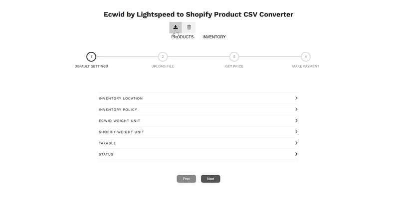 Vostari CSV Converter: Ecwid