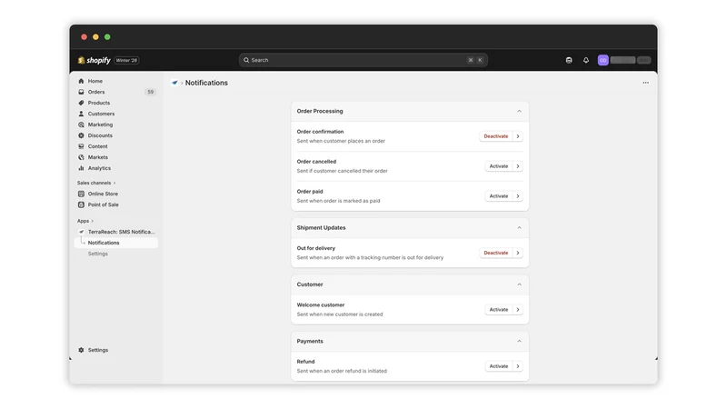 TerraReach: SMS Notifications