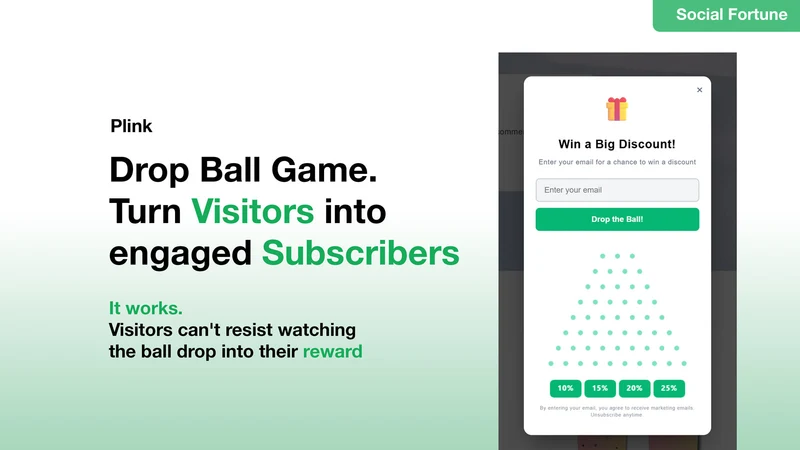 Plink: Ball Drop Email Popup