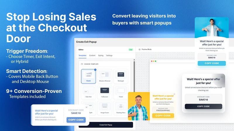 Easy Popups on Exit Intent