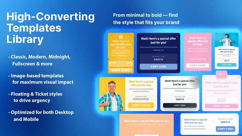 Easy Popups on Exit Intent