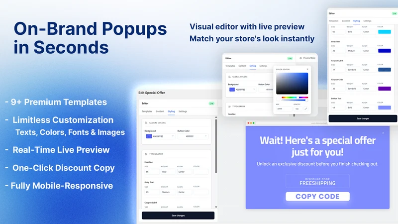 Easy Popups on Exit Intent