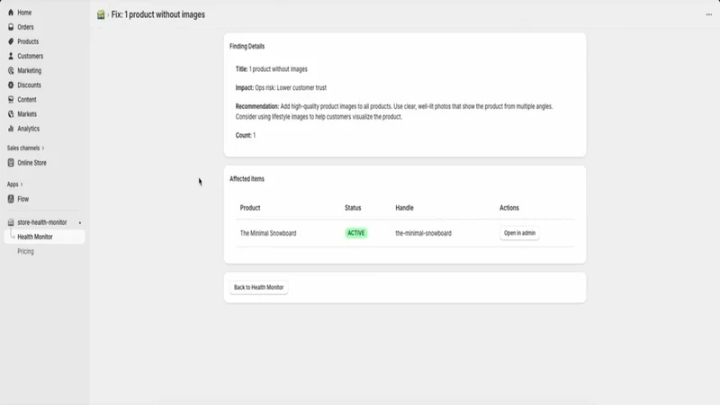 Store health monitor