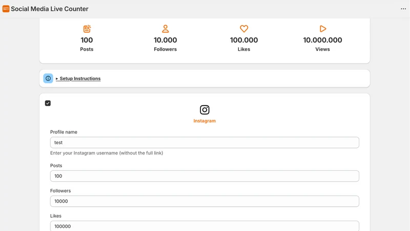 Social Media Live Counter