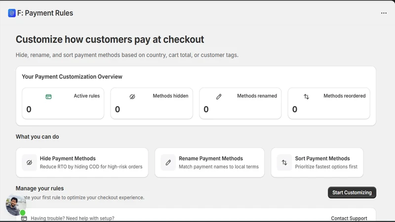 F: Hide & Reorder Payment Rule
