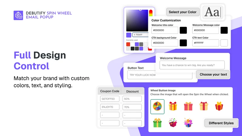 DB Spin Wheel Email Pop Up