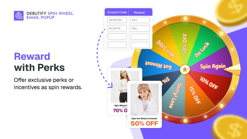 DB Spin Wheel Email Pop Up