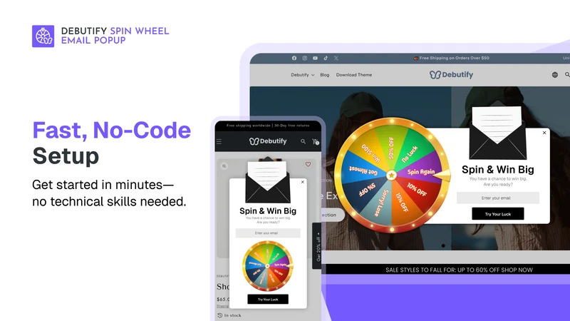 DB Spin Wheel Email Pop Up