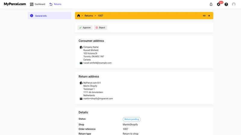 MyParcel.com Returns