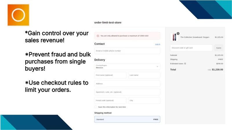 AZ Order Limits Quantity MOQ