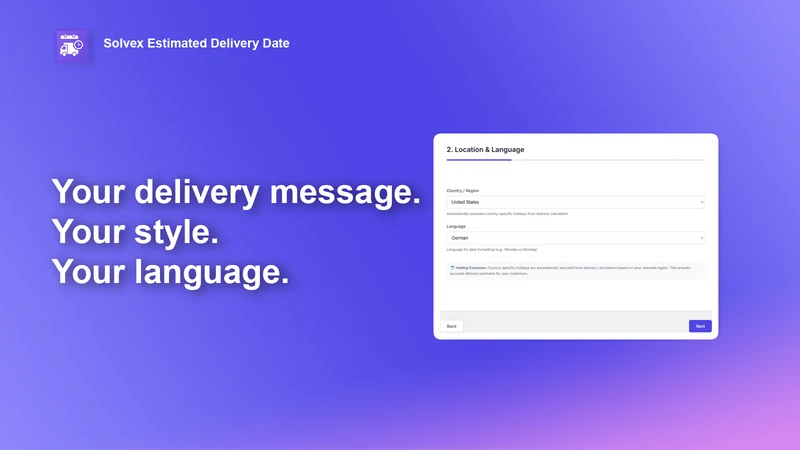 Solvex Estimated Delivery Date