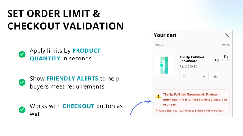 ShopForge Min Max Order Limits