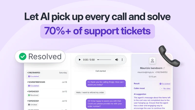 Ringly ‑ AI Phone Support