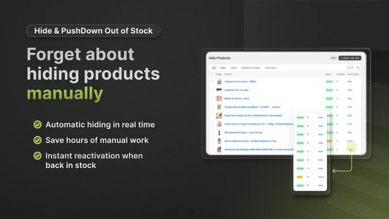 Hide & Push Down Out of Stock