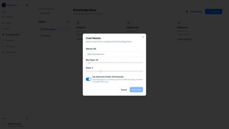 Whisprs–AI Chatbot & Workflows