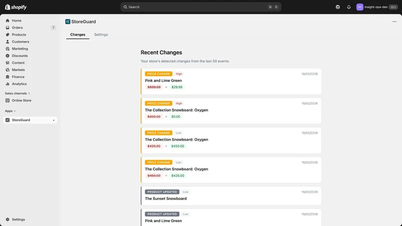 StoreGuard: Change Monitor