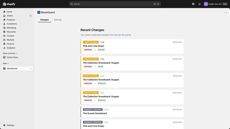 StoreGuard: Change Monitor