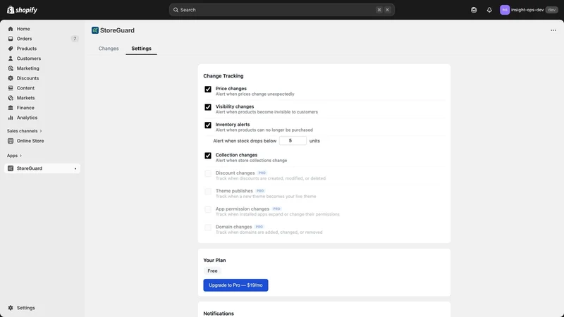 StoreGuard: Change Monitor