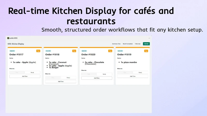 Larkis KDS ‑ Kitchen Display