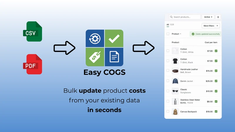 Easy COGS: update product cost