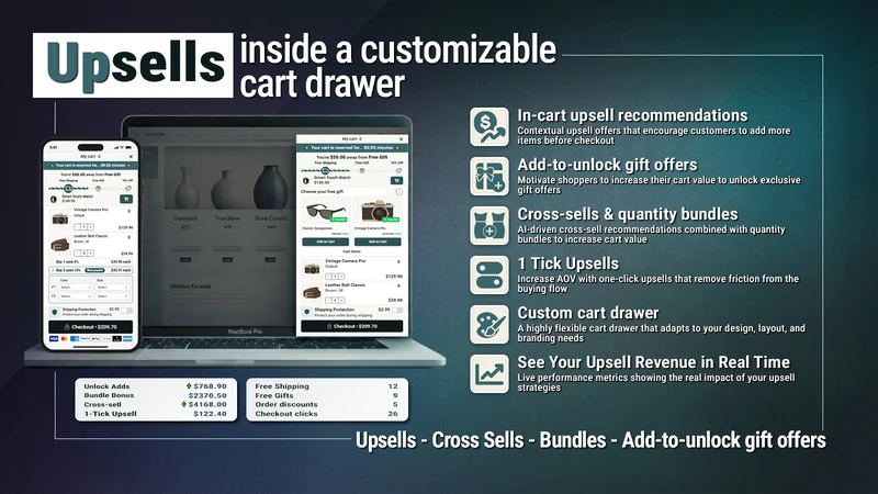 Drawerly ‑ Cart Upsells & Gift