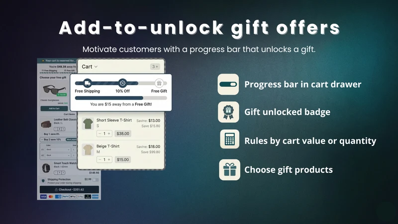 Drawerly ‑ Cart Upsells & Gift