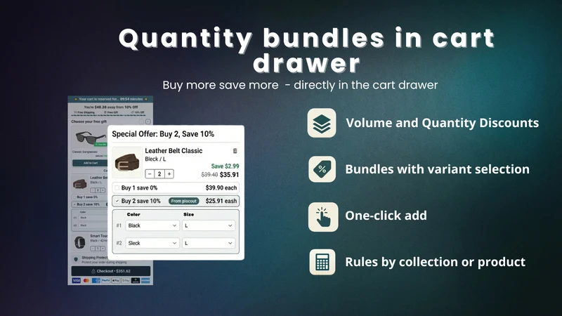 Drawerly ‑ Cart Upsells & Gift