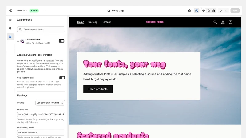 Shop Op Custom Fonts