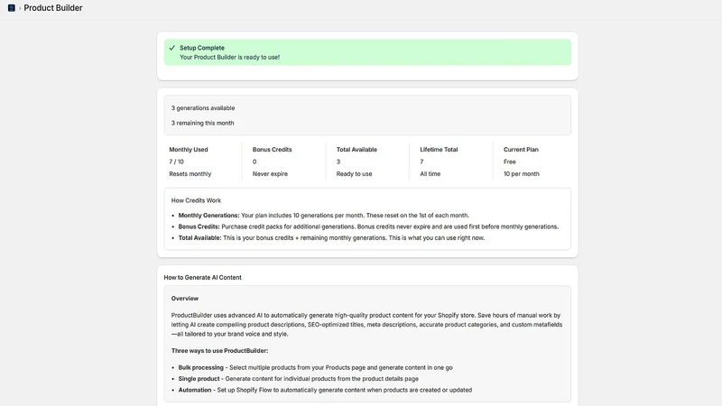 ProductBuilder AI Vision Pro
