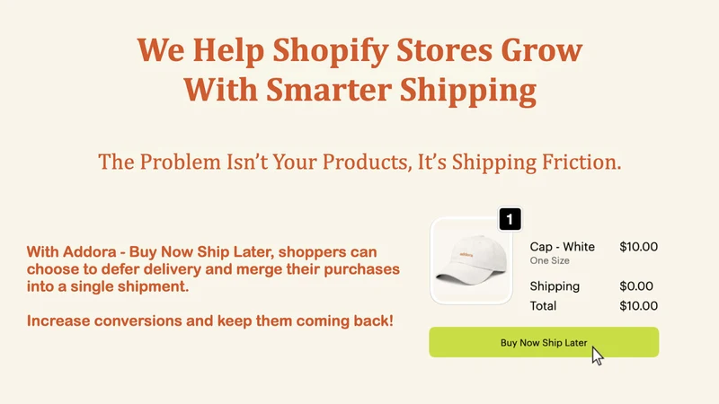 Addora Pre‑Order & Ship Later