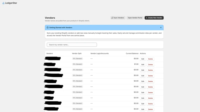 LedgerStar: Vendor Payouts