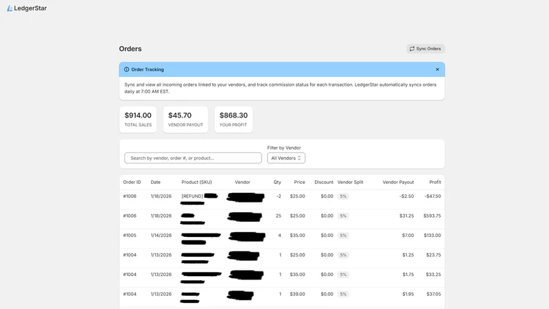 LedgerStar: Vendor Payouts