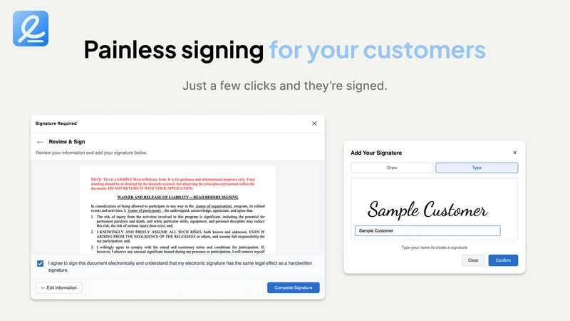 esigned: waivers & signatures