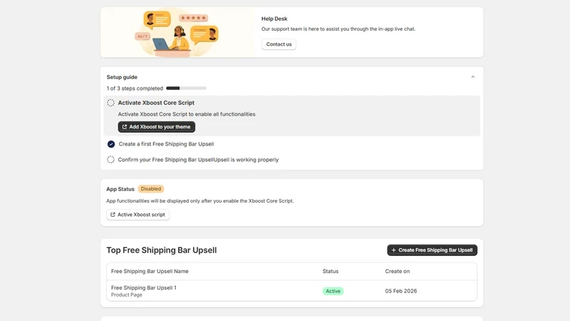 XB: Free Shipping Bar Upsell