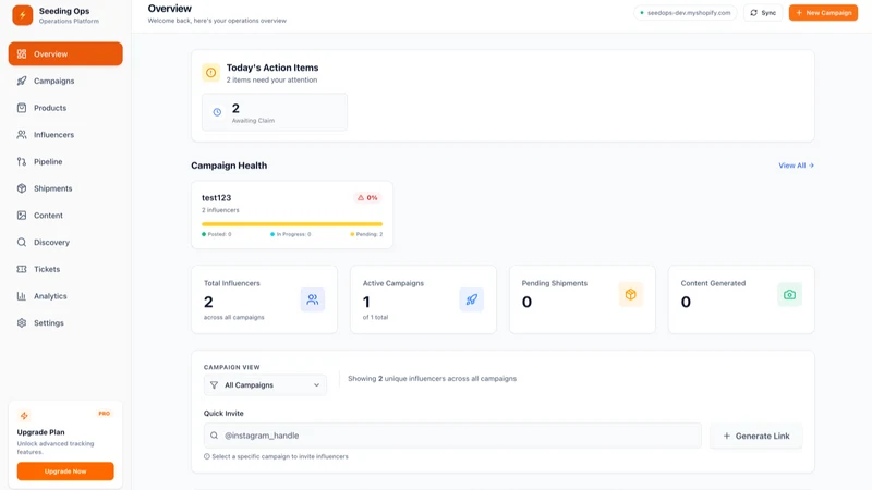 Seeding Ops ‑ Product Seeding