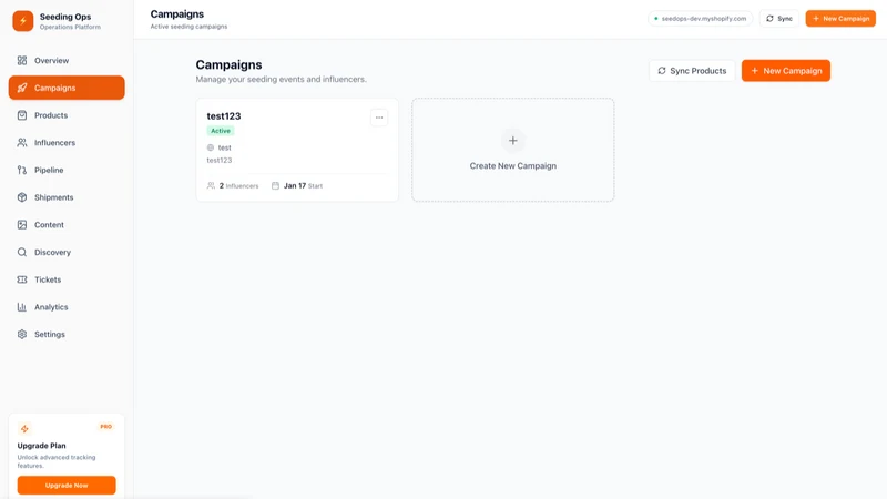 Seeding Ops ‑ Product Seeding