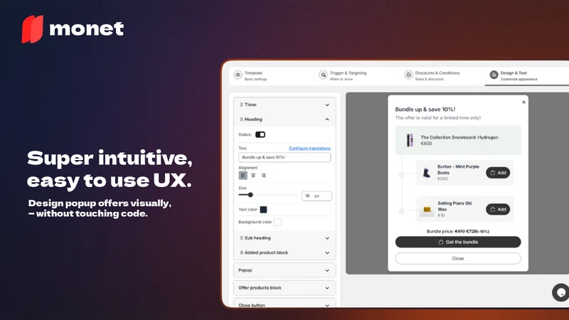 Monet • AI Popup Bundle Addons