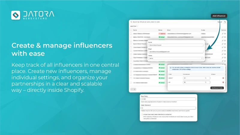 Datora | Influencer Provisions