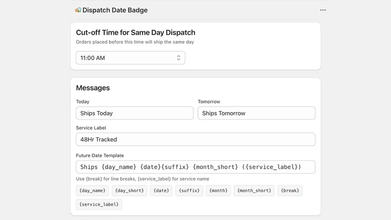 LGD ‑ Dispatch Date Badge