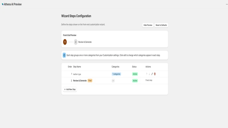 Athena AI Custom Products