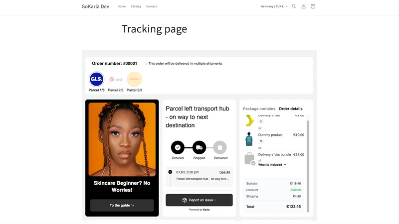 Karla: Upsell & Tracking
