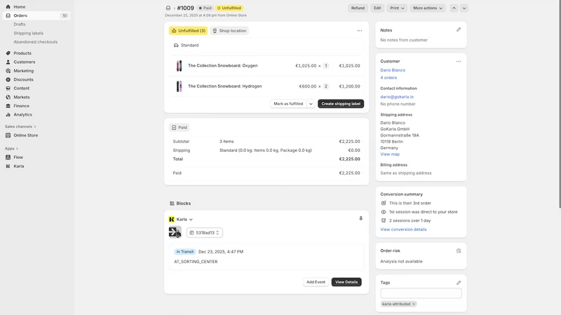 Karla: Upsell & Tracking