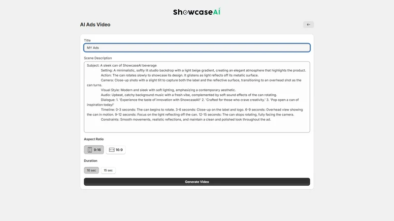 ShowcaseAI Product Video Maker