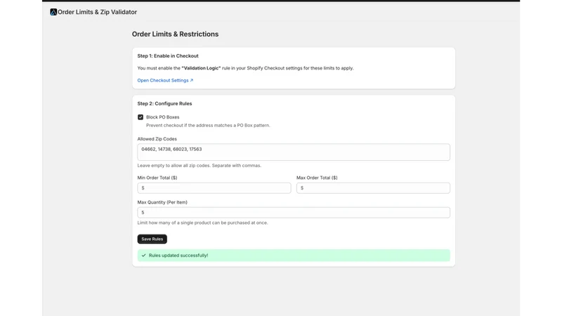 Akia Order Limits & Rules