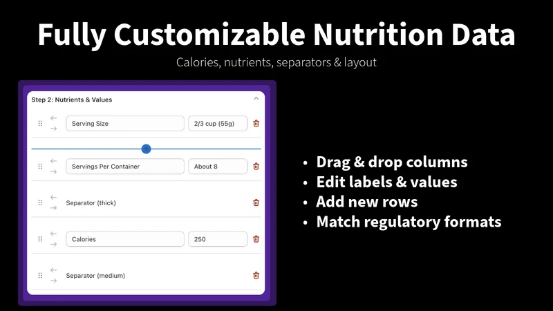 KL ‑ Nutrition Facts Label