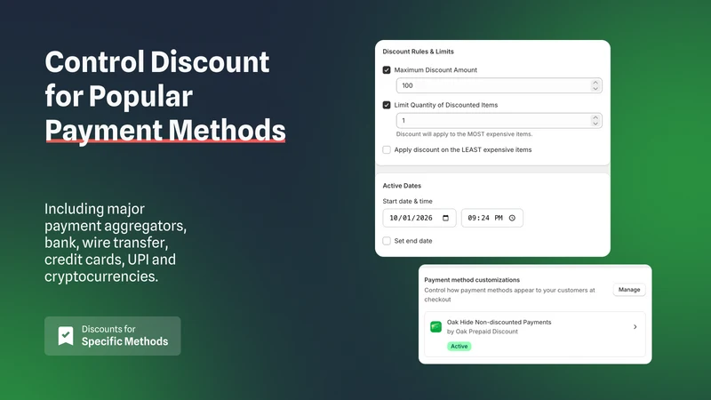 Oak Prepaid Discount