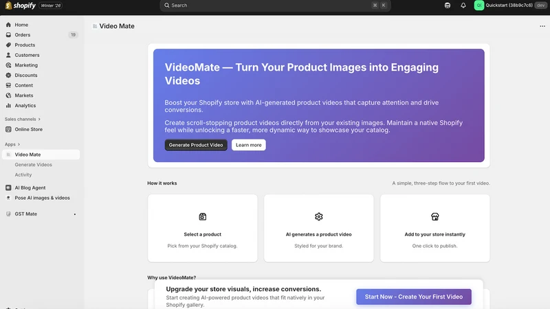 Videomate : AI Product Videos