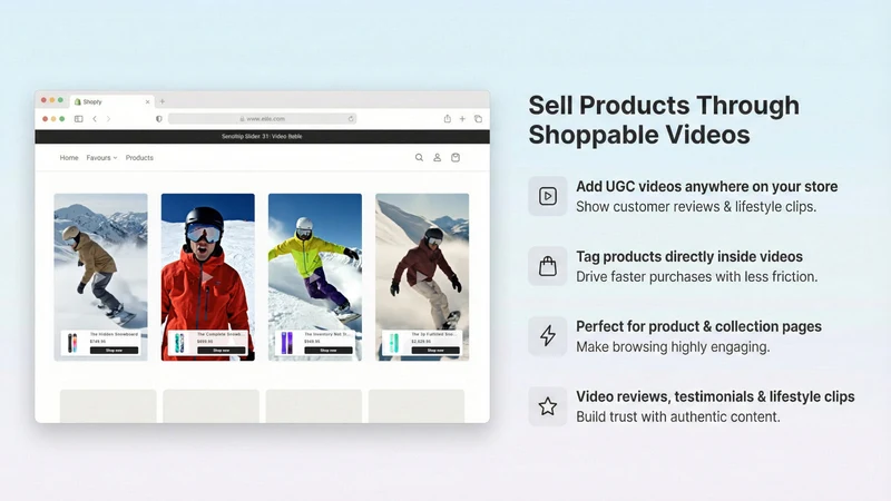 SalesUp Shoppable Video Slider