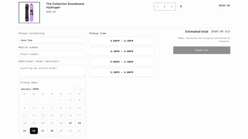 PickupPro – Cart Calendar