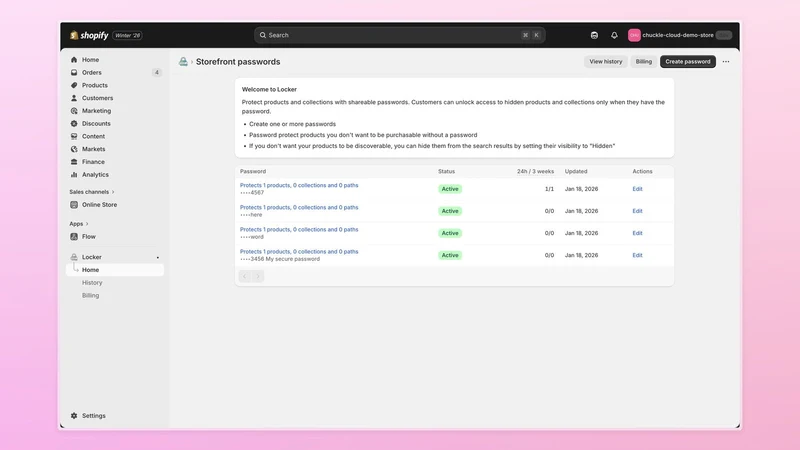 Locker ‑ Product Passwords